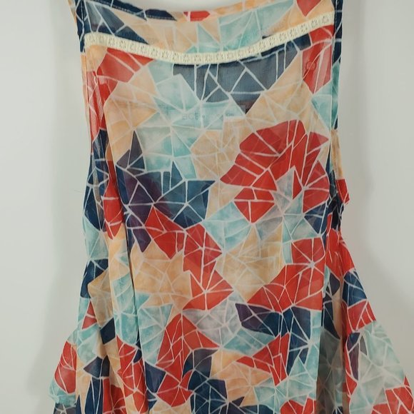 BCBG Asymmetrical Ruffled Sheer Kimono Halter Top (No Sleeve Openings) Sz XS - Picture 9 of 15